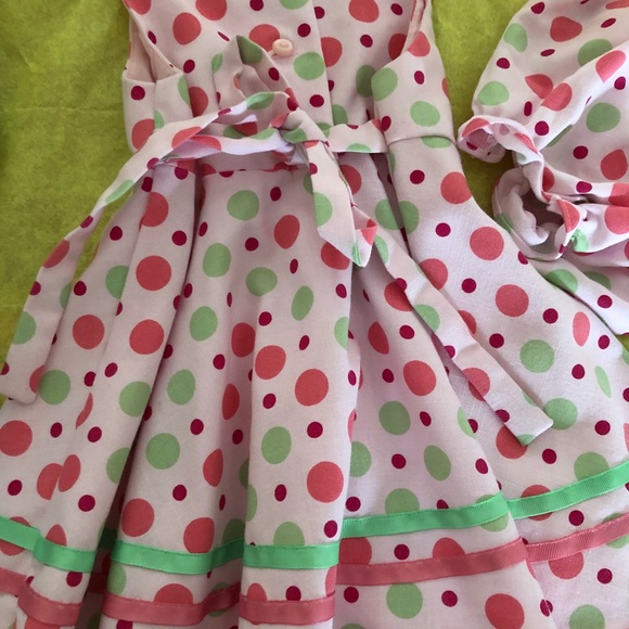 Adorable pink polka dot toddler dress - Picture 4 of 6